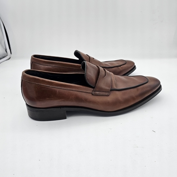 To Boot New York Adam Derrick Portofino Mens Brown Leather Penny Loafer Sz 11.5 - Picture 10 of 14